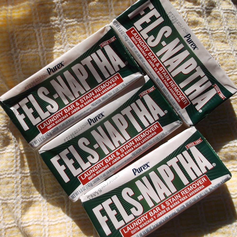 COPY - 4 Bars Fels-Naptha Laundry Soap Stain Remover 5 oz each